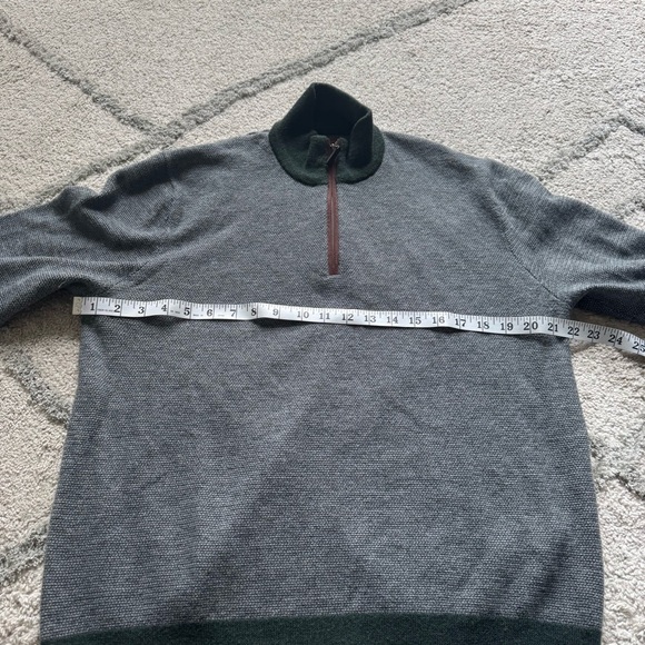 Untuckit Sweater Belguardo Merino Wool 1/4 Zip Knit Pullover gray large - Picture 5 of 8